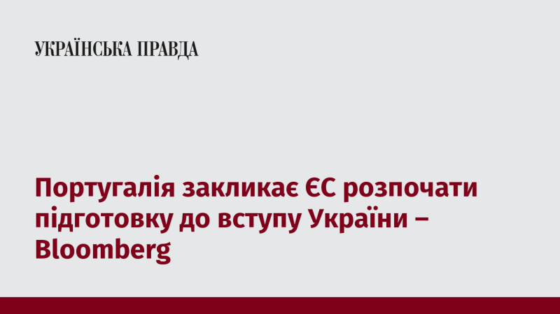 Португалія закликає Європейський Союз активізувати підготовку до інтеграції України - Bloomberg.